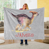 Custom Name Fleece Blanket Dinosaur IV03