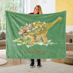 Custom Name Fleece Blanket Dinosaur IV01