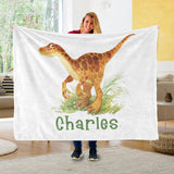 Custom Name Fleece Blanket Dinosaur IV05