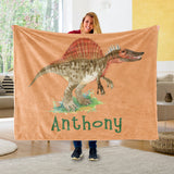 Custom Name Fleece Blanket Dinosaur IV06