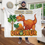 Custom Name Fleece Blanket Dinosaur II01