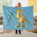 Custom Name Fleece Blanket Dinosaur IV09