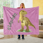 Custom Name Fleece Blanket Dinosaur IV09