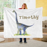 Custom Name Fleece Blanket Dinosaur IV11