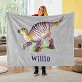 Custom Name Fleece Blanket Dinosaur IV02