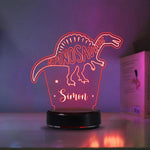 Custom Dinosaur Children's Night Lights with Name / 7 Color Changing LED Lamp 02