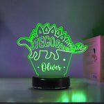 Custom Dinosaur Children's Night Lights with Name / 7 Color Changing LED Lamp 02
